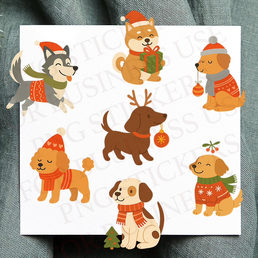 Cute illustrations of Happy Dogs In Christmas png, Christmas png, doggy png, pet png, sticker png, Trending png, png