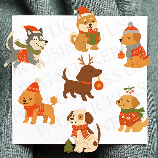 Cute illustrations of Happy Dogs In Christmas png, Christmas png, doggy png, pet png, sticker png, Trending png, png